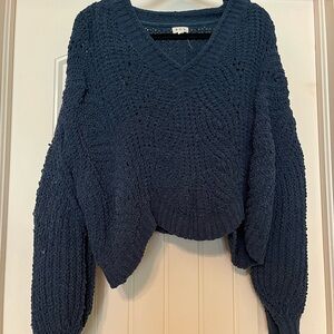 POL Cozy Navy Blue Knit Sweater